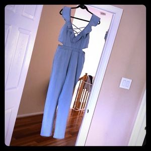 Brand new denim jumpsuit from FashionNova